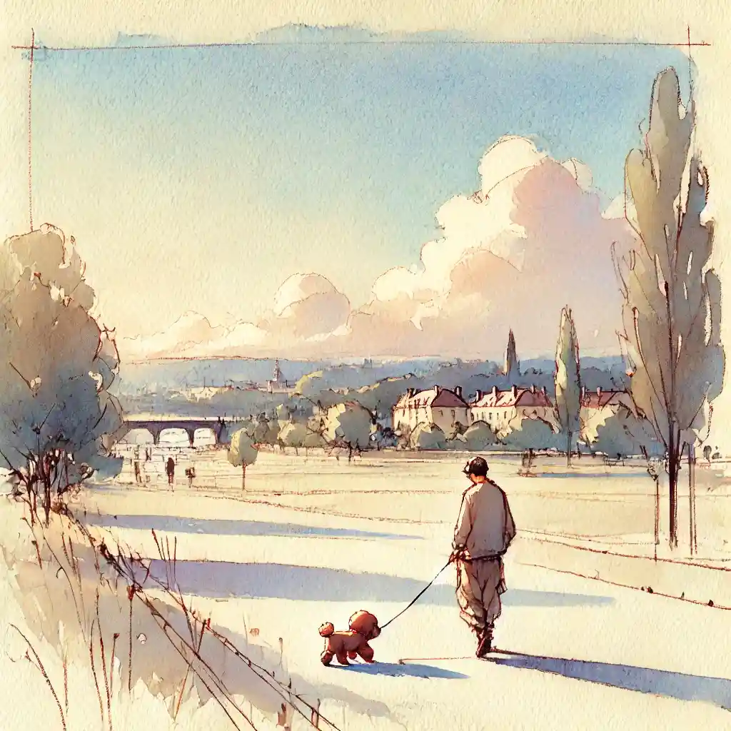 散歩している男性