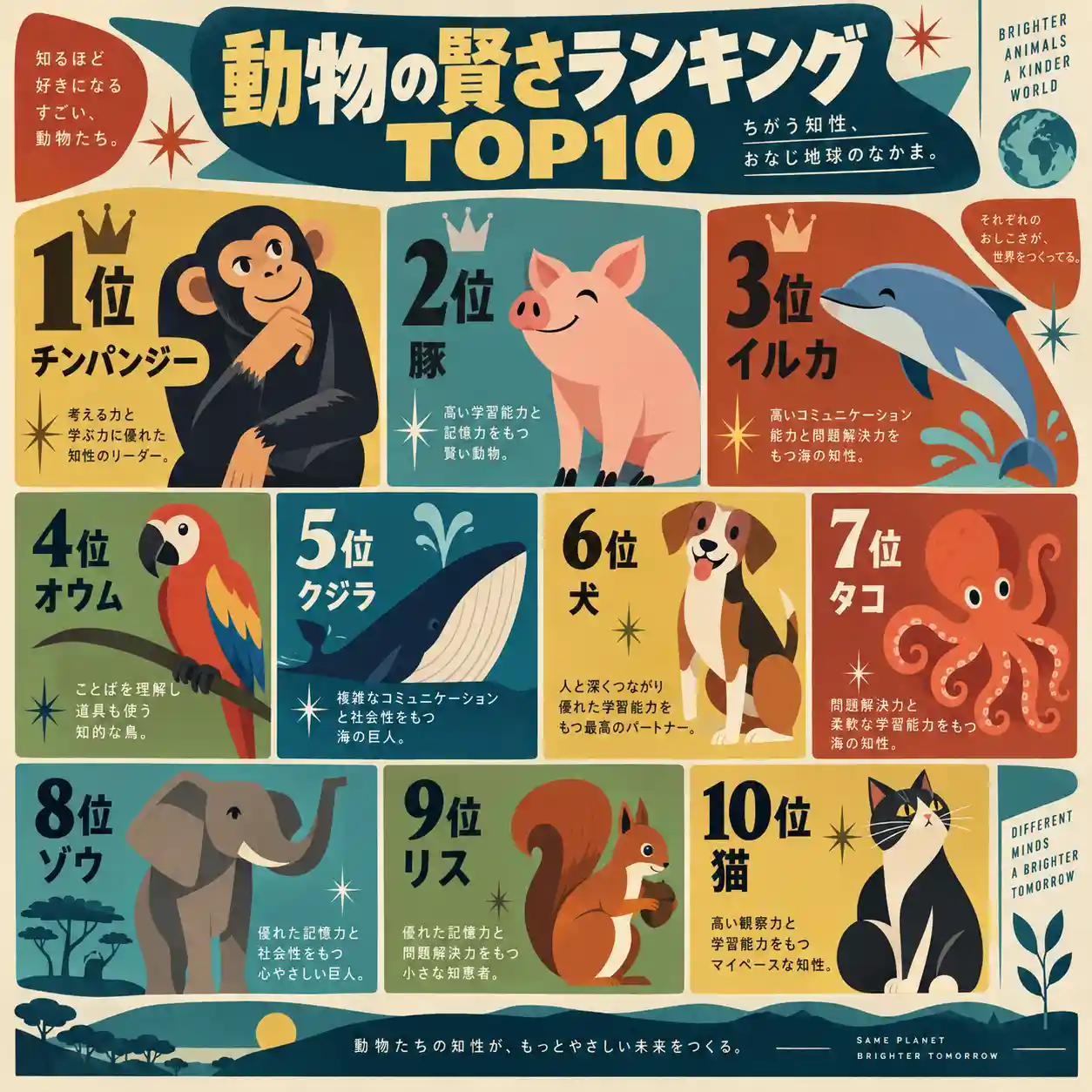 賢い動物ランキング