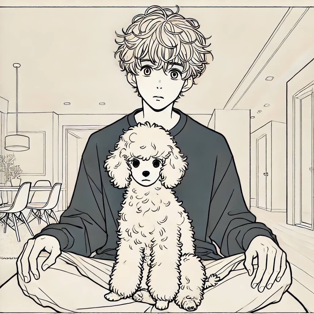犬　膝に乗ってくる