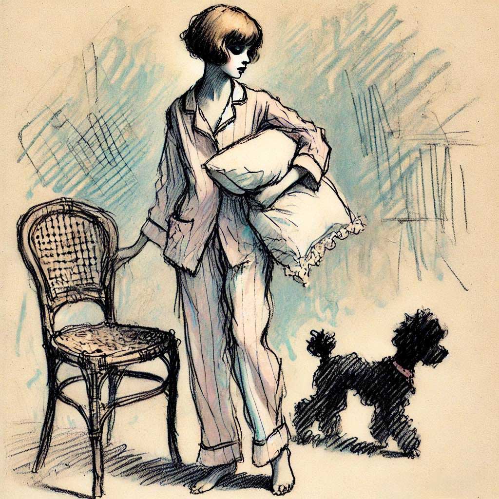 犬　椅子の下で寝る