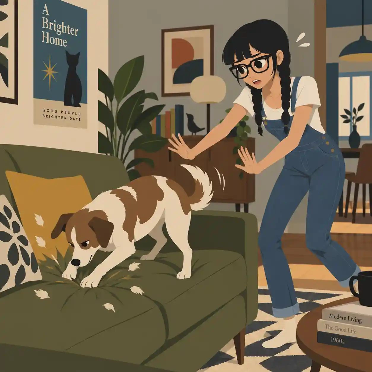 掘る犬焦る飼い主