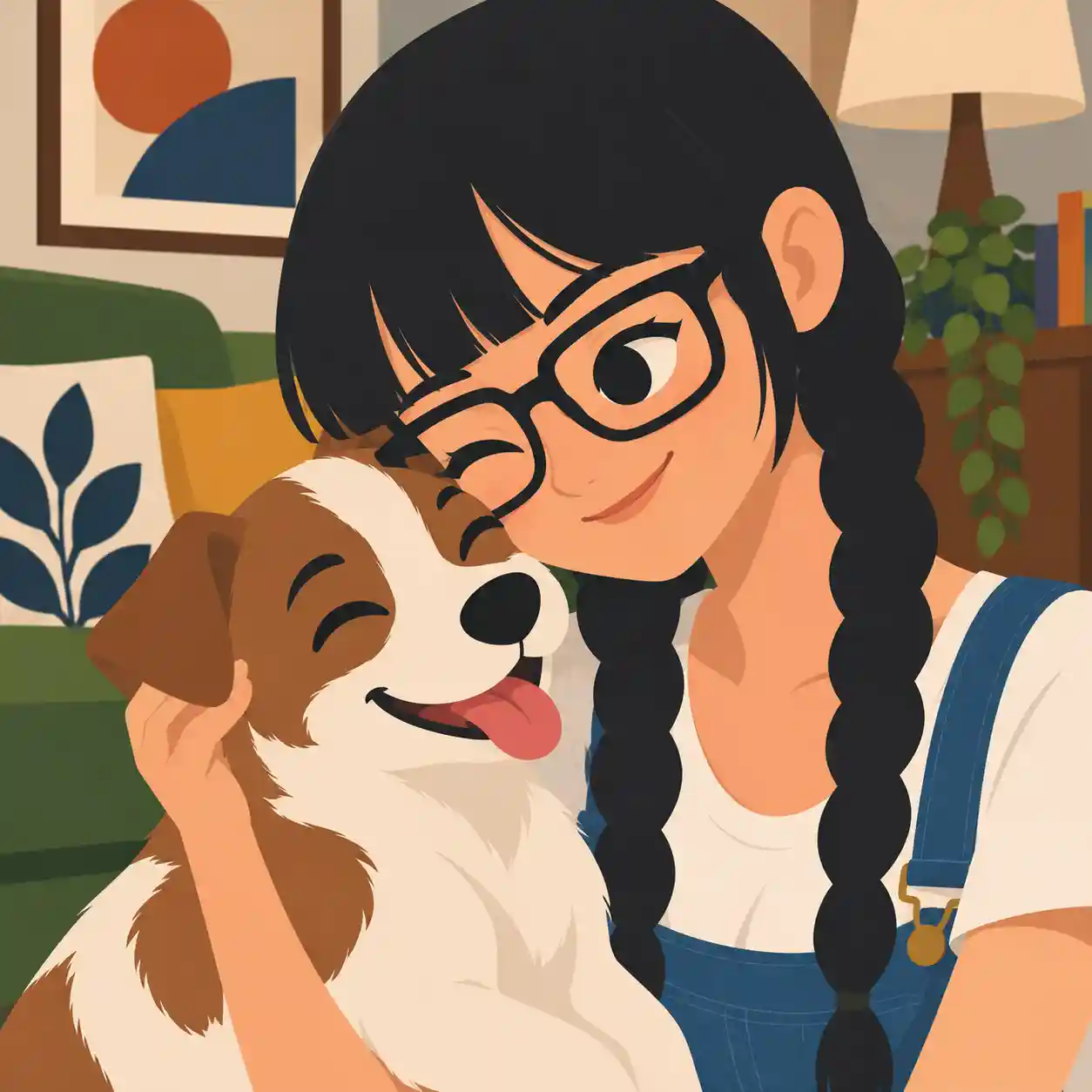 犬に頬擦りする女子