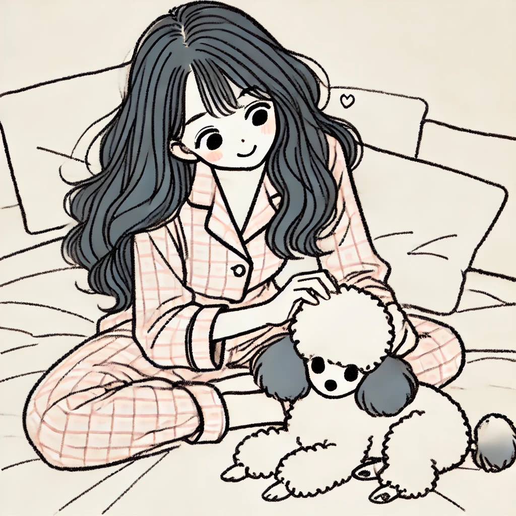 犬を触りまくる女性