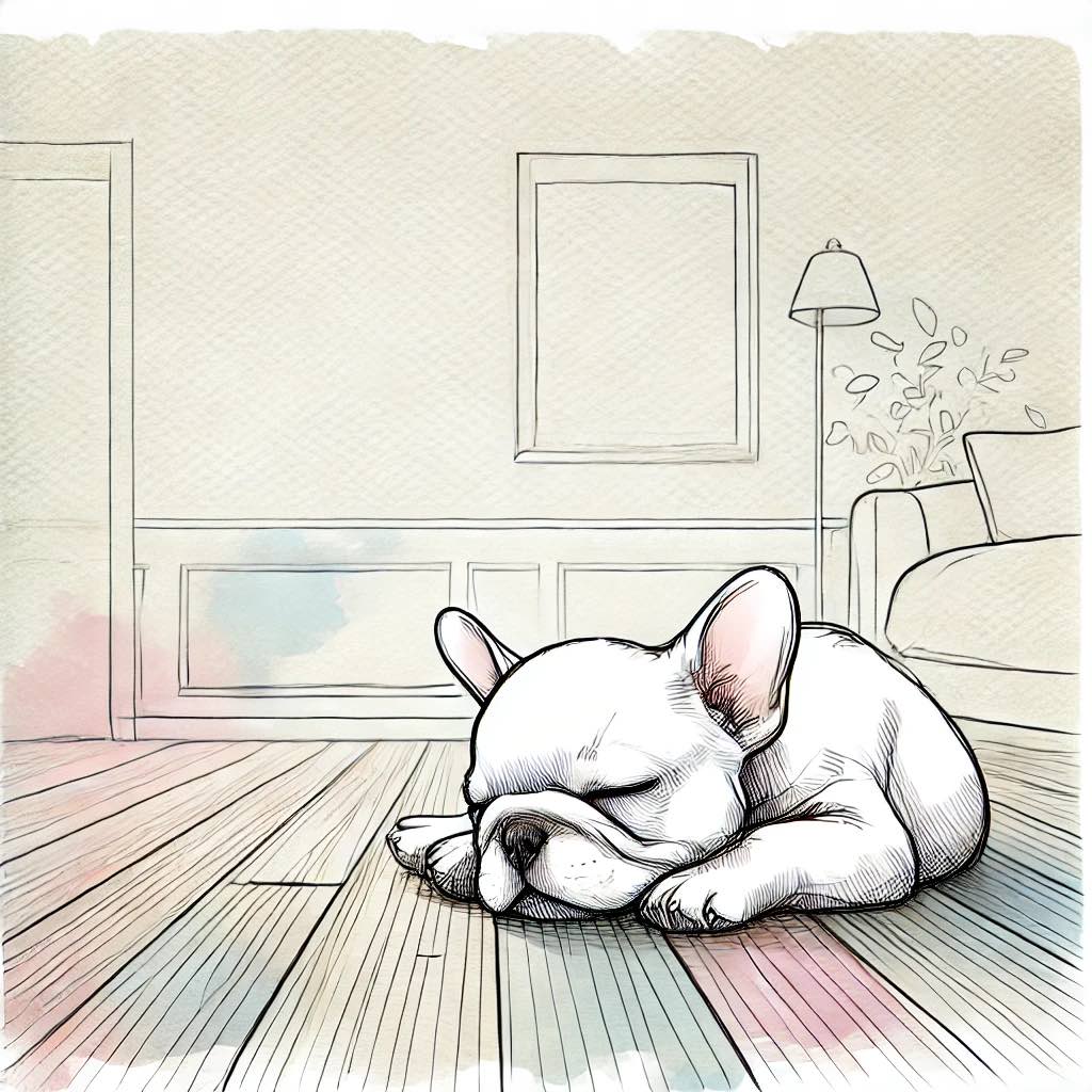 一人で寝ている犬