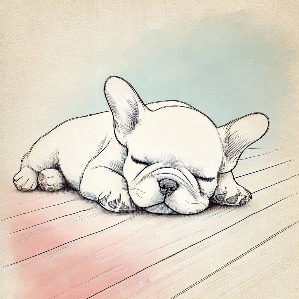 犬が一人で寝ている
