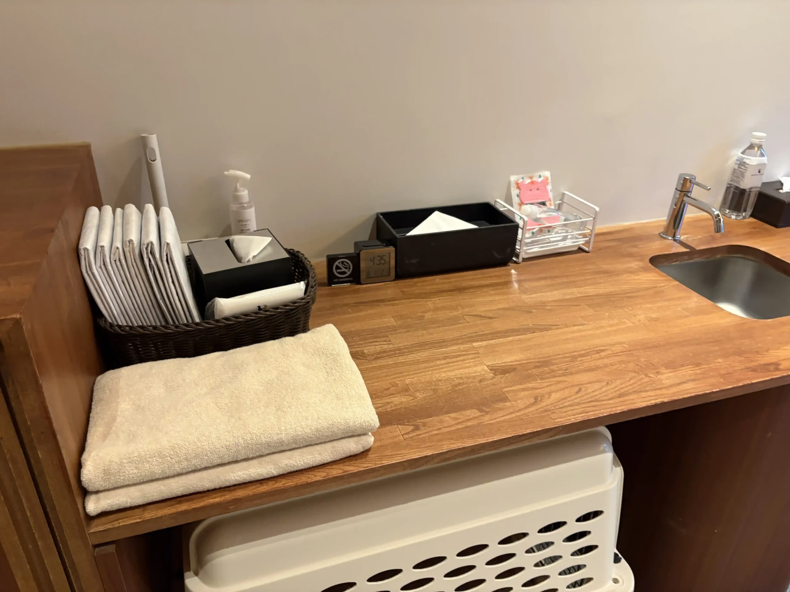 部屋に備えられたペットシーツなど
